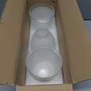 3-Pack White Linen Frosted Bell Glass Shade Replacements, Ceiling Fan Light Covers Glass Globes Lampshades for Chandelier Vanity Lights Wall Sconces, 1.61" Fitter Size, 5" high x 4.7" diameter