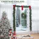 9 Feet Christmas Garland - Christmas Decorations - Carolina Pine Garland for Table, Fireplace, Mantle, Wall, Indoor Outdoor - Green Garland for Christmas Decorations - Free LED String Lights