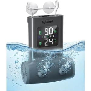 Portable Bath Jets for Tub: Cordless Jet Spa for Bathtub with 5-Level Adjustable Speed & LED Display, IPX8 Waterproof Bath Jets, 8 Suction Cups, Jet/Bubble Mode,Birthday Gifts for Women - Gray