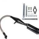 Flexible 2 Stroke Exhaust Muffler Silencer for 2 Stroke 49cc 60cc 66cc 80cc 100cc Motorized Bike Bicycle Engine Gas Motor Parts Black