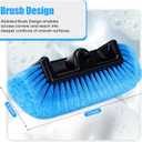 2 Pack 58 Inch Extendable Car Wash Brushes, Soft Bristled Scratch Free Cleaning System with Long Handle, Universal Cleaning Tool Set for Vehicles Home Windows Tires Snow Removal(Green+Blue)