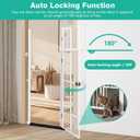 71" Extra Tall Pet Gate with Cat Door, Fits for 28.7"&37.5" Extra Wide Pressure Mounted Pet Barrier Auto-Close Safety Cat Gate with Walk Through Door Latch,White,No Drill
