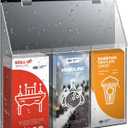 3 Pocket Outdoor Brochure Holder Display Brochure Holder 15"w x 16"h x 2.4"d Waterproof Acrylic Wall Mount Pamphlet Box with Clear View Window for Flyer Document Map Menu Display Dispenser