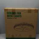 LUDOMIDE Ceiling Fans with Lights, Low Profile Ceiling Fan with Remote, 20” Modern Reversible Flush Mount Ceiling Fan, 3 Colors Temperature Dimmable for Bedroom