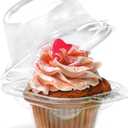 i-CHONY Individual Cupcake Holder - Clear Plastic Dome Single Cupcake Carrier Muffin Container Holders Cases Boxes Cups(50pcs)