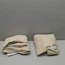 LAMIT Linen Curtains 84 inch Length 2 Panels, Grommet Thick Soft Light Filtering Curtains Privacy Living Room Window Drapes for Bedroom/Farmhouse, W52 x L84, Natural Beige