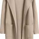 ANRABESS Womens Cardigan Sweater Open Front Knit Long Coatigan Dressy Casual Jacket Coat 2025 Fall Outfits Classy Clothes (Medium, Bright Tan)