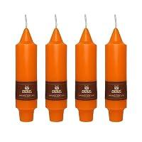 Orange Short Taper Candles Set of 4, 5 Inch Handmade Tapered Candles, Long Burning Taper Candles, Unscented Candle Stick for Wedding Home Decor Dinner Gift