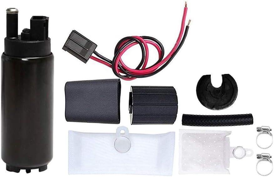 High Flow Electric Intank Fuel Pump GSS342 255 LPH 43PSI with 8 PCS Installation Kit (Black)