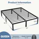 DUMOS Queen Size 12" Bed Frame - Metal Platform Bed Frame Mattress Foundation with Steel Slat Support, No Box Spring Needed, Storage Space Under Base, Easy Assembly, Black