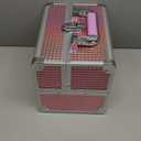 Joligrace Makeup Train Case Makeup Case Organizer Portable Cosmetic Box Storage with 2 Trays Mirror Locking Make Up Travel Case for Nail Kits Cosmetics Craft Traveling Makeup Box Mermaid Pink