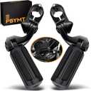 PBYMT Highway Pegs Short Angled 304 Stainless Steel, Highway Footpegs Footrest Fit For 1''&1.25''(25/32mm) Crash Bars Compatible with Harley Davidson Touring Black