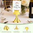 Urban Deco 16 Pieces Table Card Holder Place Card Holders 1.7 inches Gold Steel Card Holders for Photos, Food Signs, Memo Notes, Weddings, Restaurants, Birthdays. (Gold)