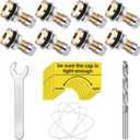 19 Pieces Fuel Gas Can Vent Caps 8 Pieces Fuel Gas Tank Vent Caps Replacement Plug with Drill, Wire, Wrench and Warning Stickers(Silver)