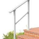 Hand Rails for Outdoor Steps, 3 Step Stair Railing Indoor, Railing for Stairs, Wrought Iron Handrails for Outdoor Steps for Deck/Porch, White