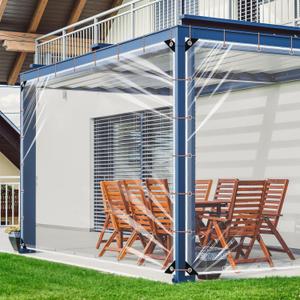 Clear Tarps Heavy Duty Waterproof 10x10 Ft, 20Mil PVC Transparent Vinyl Tarpaulin for Home, Clear Tarps with Grommets for Patio, Outdoor Porches, Pavilion Rain Shield, Winter Rainproof Canopy Fabric