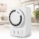 HURRISE Digital Infinite Repeat Cycle Intermittent Timer Plug for Electrical Outlet, 24 Hour Programmable Indoor Timed Power Switch with Countdown Delay On and Off