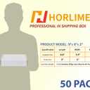HORLIMER 9x6x2 inches Shipping Boxes Set of 50, White Corrugated Cardboard Box Literature Mailer