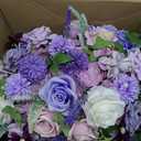 2pcs 15inch Centerpieces Table Decorations Lavender & Purple Artificial Flowers Roses Balls for Wedding Centerpiece Party Bouquet Faux Floral Arrangement (Without Stand)