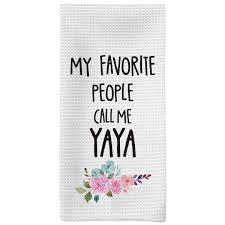 Yaya Gifts Kitchen Towels Yaya Gifts for Grandma Hand Towels Yaya Grandma Chr...
