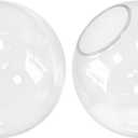 KoKo&Yukina 8 Inch 2 Pack Clear Glass Globes Shade Replacement Glass Shades - 3.35" Fitter Opening - Lighting Fixture Replacement