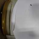 Upholstered Nightstand with 3 Drawers, Round Bedside Table with Metal Handles,Marbling Stickers Top Night Table for Bedroom, Fully Assembled Except Handles (Beige)