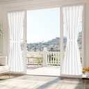 Vatge Pure White Sidelight Curtains - 50% Sunlight Blocking Sidelight Curtains for Front Door, 1 Panel, W25 x L80, Pure White