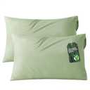 Bedsure Zipper Pillow Cases Standard Size, Cooling Pillow Cases Set of 2, Rayon Derived from Bamboo Cooling Pillowcase for Hot Sleepers, Soft & Breathable Pillow Covers, Gift, Sage Green, 20x26 Inches