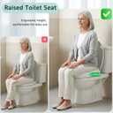 Raised Toilet seat 2.91 inch Round, 16.5 x 14.3inch Compatible | Soft Close + Quick-Release, Easy Clean, Bottom/Top Fixing, Safe Anti-Slip Pad Never Loosen, PP, White, 3 Years Support