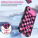 Btscase Compatible with iPhone Air Case 6.5 Inch 2025,Marble Pattern 3 in 1 Heavy Duty Shockproof Full Body Rugged Hard PC+Soft Silicone Drop Protective Women Girl Phone Cases, Black Pink