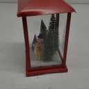 Scenic Lighted Christmas Lanterns, 11 Tall Square Red Lantern Battery Operated Built-in Timer with PS Panels