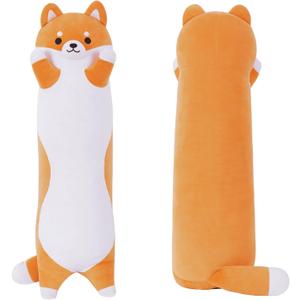 36 Inch Shiba Inu Dog Stuffed Animal, Big Akita Dog Plush Toy, Long Corgi Body Pillow for Bed Decor, Cute Plushies Birthday Gift for Thanksgiving, Birthday, Christmas