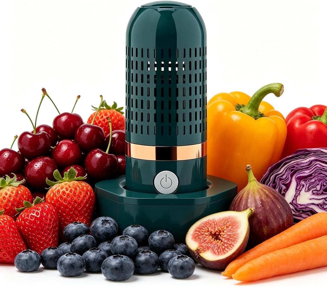 Produce Cleaner Portable OH-ion Fruit & Vegetable Washer, Deep Cleans Produce, Meat & Seafood in 10 Minutes, No Scrubbing, IPX7 Waterproof, for Home, Travel & Outdoor