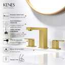 KENES Brushed Gold Widespread Bathroom Faucet 3 Hole Bathroom Sink Faucet Gold Two Handle, 8-Inch 3 Pieces Bathroom Vanity Faucet with Pop Up Drain & Supply Lines, KE-9050-4-P