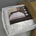 GOHOME 128x120 Oversized King Comforter All Season Extra Large King Size Microfiber Comforter Quilted Down Alternative Duvet Insert with 8 Corner Tabs (White)