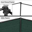 5'x12' Privacy Fence Kit Freestanding Mesh Screen with Iron Poles Temporary Fencing Outdoor Patio Backyard Divider Dog Air Conditioner Trash Fence Green Custom