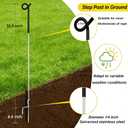 10 Pack 39 Inches Black Heavy Duty Step in Fence Post Pig Tail Electric Fencing Post Temporary Metal Fence Stakes for Garden Electric Fencing and Yard Protection