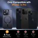 Supdeal Magnetic Kickstand for iPhone 14 Pro Case, Compatible with MagSafe 360 Rotatable Ring Stand Holder, Non-Slip Hard Matte Translucent Cover Military-Grade Shockproof Phone Case, 6.1", Black