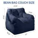 Cvortll Comfy Chair Bean Bag Chairs for Adults, 3FT Bean Bag Couch Loungers for Teens & Kids, Comfy Memory Foam Bean Bag Chair Filled for Bedroom, Livingroom, Dorm (Khaki)