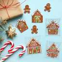 24 Set Gingerbread Man Bead Bracelet Crafts Gifts Kit with Gingerbread House Cards and Bags Religious Christmas Party Favors Jesus Wristband Crafts for Christmas Stocking Stuffers Church Gifts