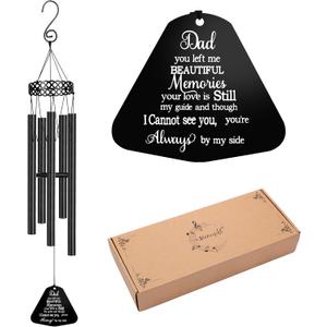 Memorial Wind Chimes for Loss of Father Sympathy Gifts Loss of Dad Papa Remembrance Large Angel Windchimes Outside Indoor Garden Home Déco, Pack of 2