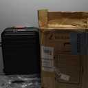 RAINSMORE Expandable Carry on Luggage 20 Inch, Airline Approved Carry on Suitcase with Front Pocket&Laptop Compartment, Hardshell Rolling Travel Luggage with Spinner Wheels,Black