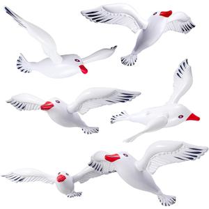 6 Pcs Large Inflatable Seagull Ornaments 24.41 x 13.78 Inch Summer Blow up Seagull Beach Bird Party Decoration Flying Seabird Balloon for Birthday Baby Shower Hawaiian Pool
