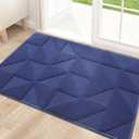 OLANLY Door Mats Indoor, Non-Slip, Absorbent, Dirt Resist, Entrance Washable Mat, Low-Profile Inside Entry Doormat for Entryway (30x17 inches, Navy) (30" x 17")