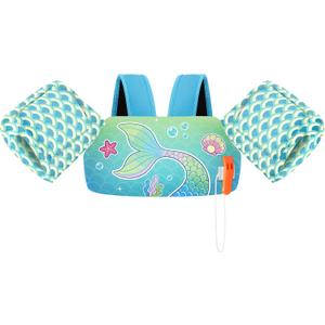 HeySplash Toddler Swim Vest, Toddler Floaties Fit 10-20-30-50-55 Lbs, Children Swimming Jacket 1-2-3-5-6 Year Old, Kids Float Swim Jacket Arm Water Wing, Puddle Pool Jumper Swim Aid,Boys,Girls ,Nios C-Fishtail, for kids 22-55 lbs