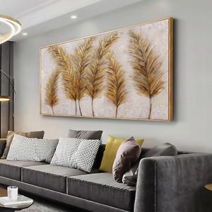 Wall Art Framed Gold Leaf Abstract Wall Decor Canvas Prints Paintings Abstract Artwork for Living Room Office Bedroom Home Decorations 24"x48" (48L" x 24W")