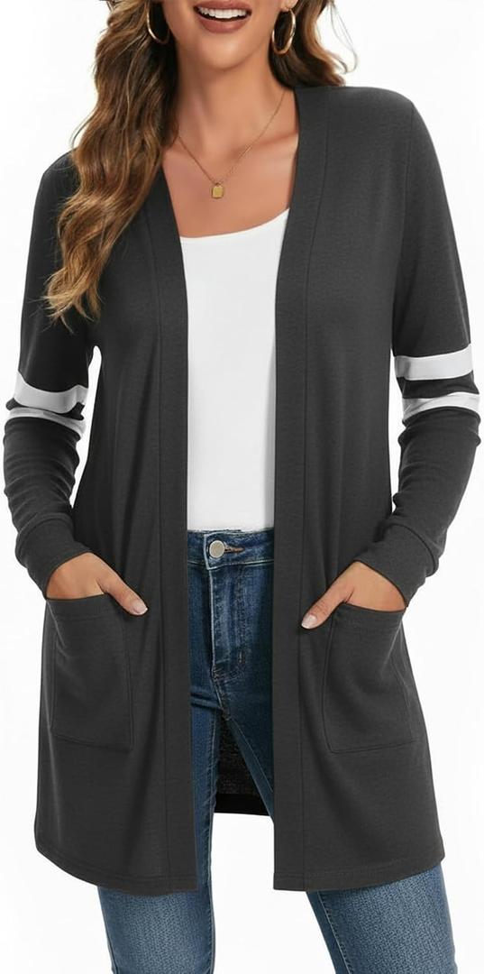 Lightweight Cardigan for Women Long Sleeve Sweater Office (XL)