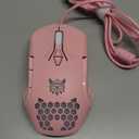 Wired USB Mouse, Computer Mouse with RGB Lighting, 4 Adjustable DPI, Ergonomic Optical Office Mouse, 7 Buttons Corded Mice for Window/PC/Laptop/Desktop/Mac/Chromebook, Pink