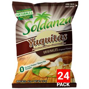 Soldanza Yuca/Cassava Chips, 1.59 Oz (Pack of 24), Best by 06/23/2025