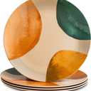 Nook Theory 4 Pack Reusable Bamboo Plates - Non-Toxic Toddler and Kids Plate, Dishwasher Safe, Not Microwavable Dinnerware (Arizona 10")